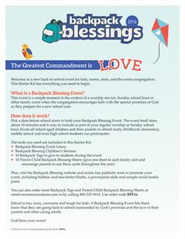 backpack blessings kit product goods creative communications blessing of the backpack sunday flyer