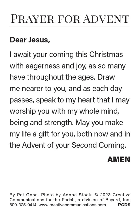 Advent Prayer Card - Jpg file