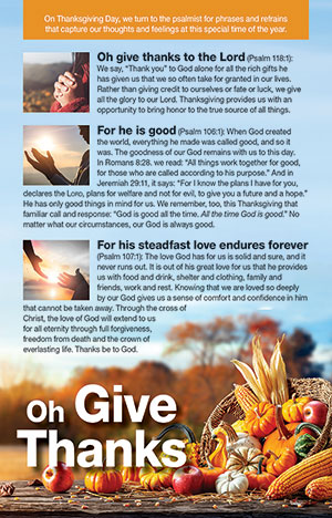 Oh Give Thanks Thanksgiving Bulletin Insert (Set of 50)