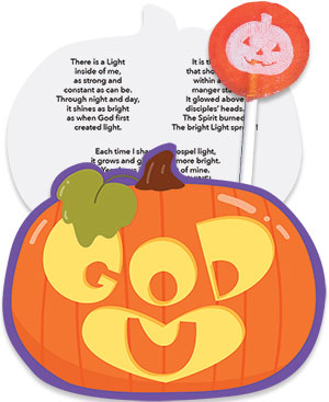 God Loves You! Halloween Candy Card with Sucker (Set of 12)