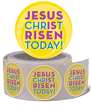 Jesus Christ Is Risen Today - Easter Sticker Roll (Roll of 100 Stickers)
