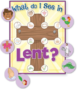 What Do I See At Lent - Activity Sheet + Stickers