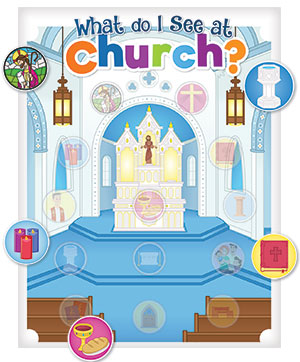 What do I See at Church? Activity Sheet with Stickers (Set of 12)