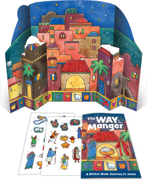 The Way in the Manger: Sticker Book and Poster for Advent