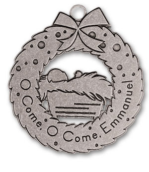 Metal Christmas Ornament: O Come, O Come Emmanuel